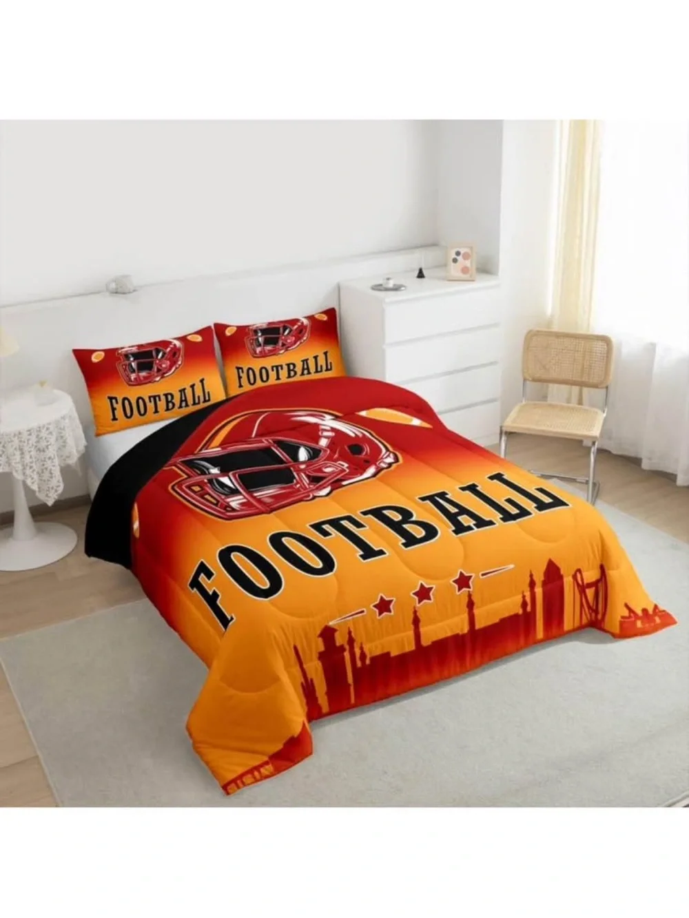 Football Helmet Comforter Set twin size new
